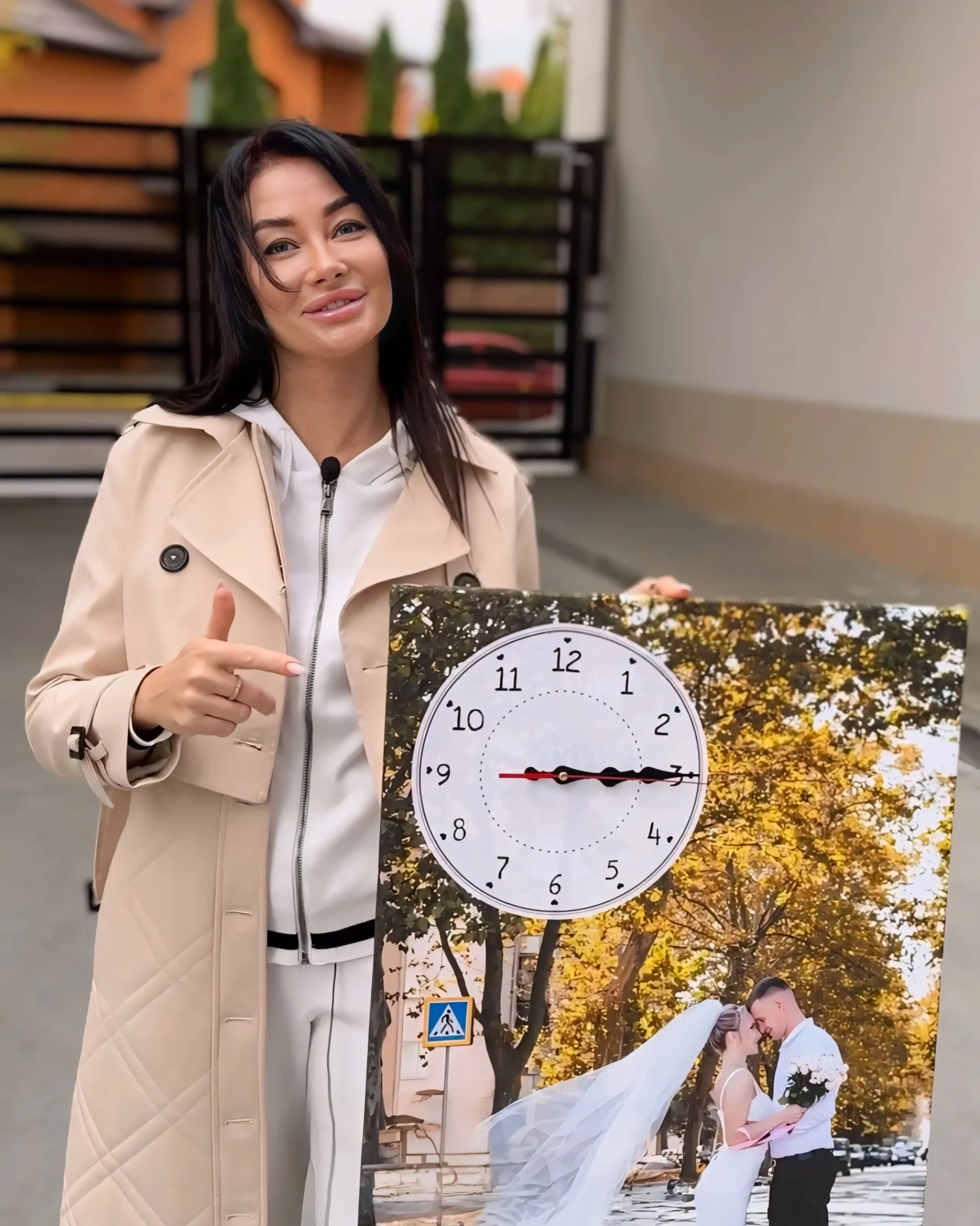 With a clock