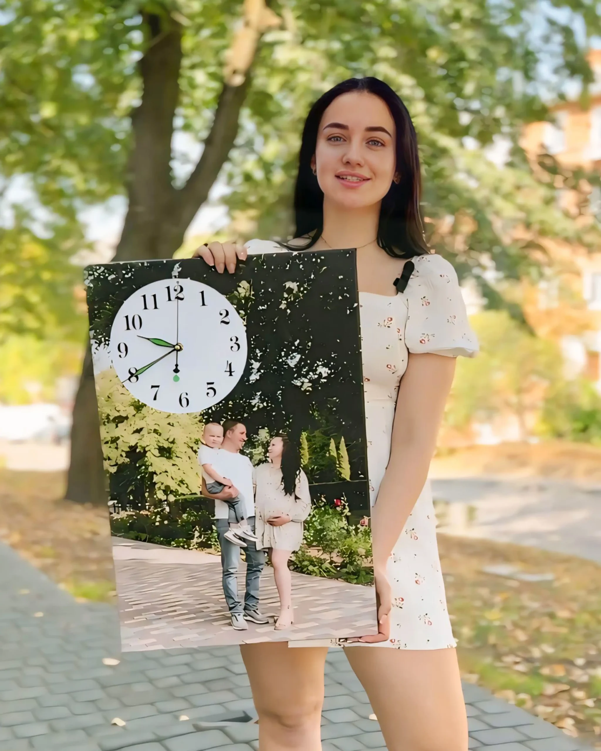 With a clock