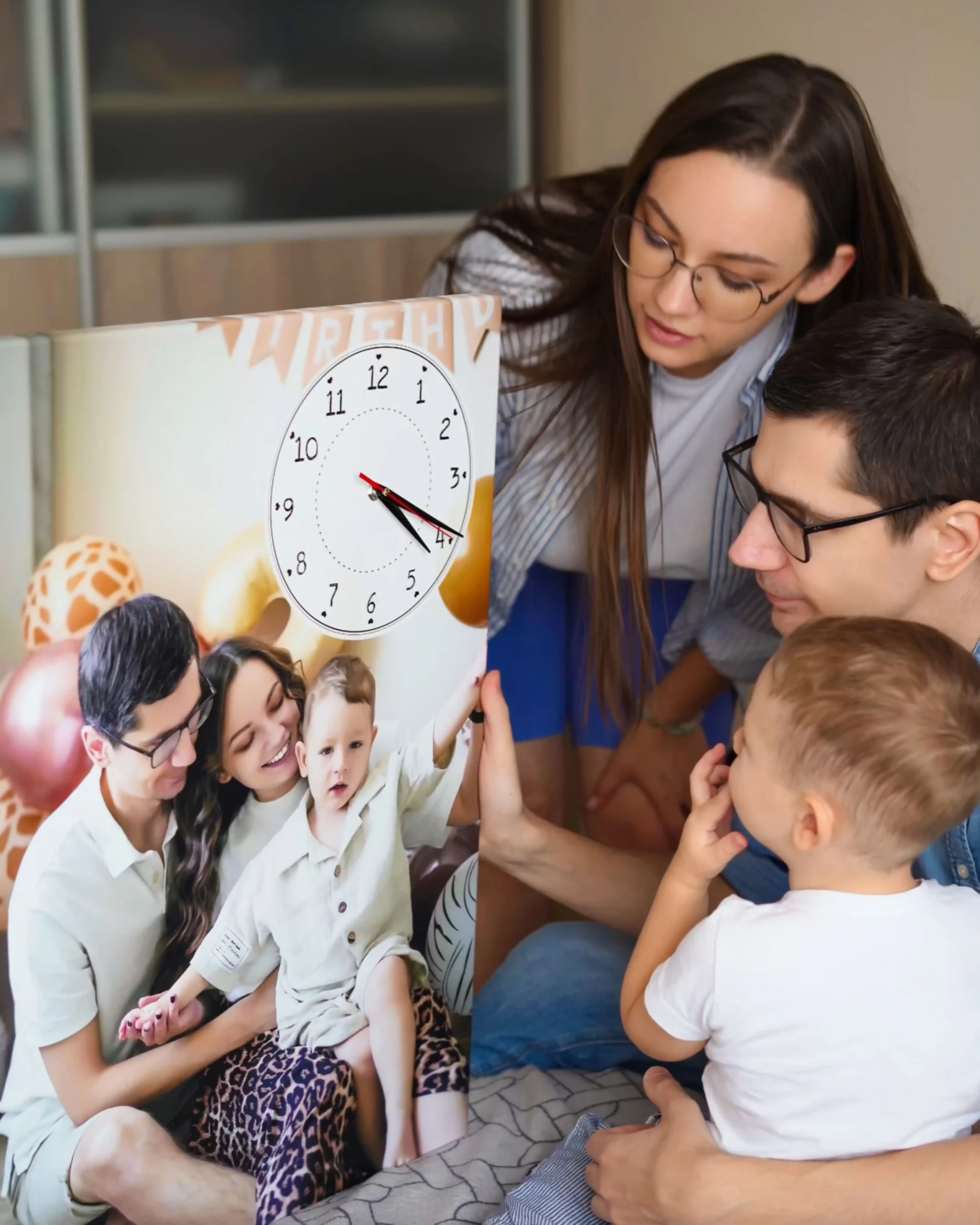 With a clock